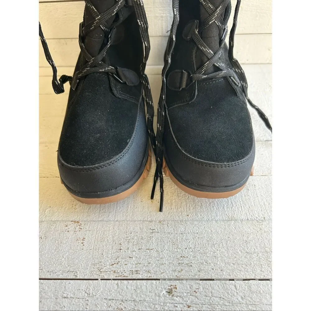 NEW Universal Thread Black Suede Faux Fur Lace-Up Winter Snow Boots Women’s 8W